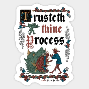 Trust the Journey Medieval Style - Vintage English Manuscript Sticker